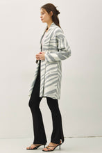 Load image into Gallery viewer, be cool Zebra Print Wool Blend Cardigan in Heather Grey

