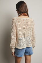 Load image into Gallery viewer, Forte Crochet Square Neck Top in Ecru
