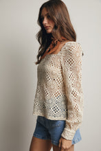 Load image into Gallery viewer, Forte Crochet Square Neck Top in Ecru
