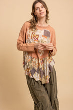 Load image into Gallery viewer, BlueVelvet Playful Heart Patchwork OVERSIZED Ruffle Hem Top in Coral

