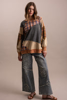 BlueVelvet Patchwork Oversized Top in Multi