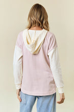 Load image into Gallery viewer, Doe &amp; Rae Colorblock Hooded Top in Oat
