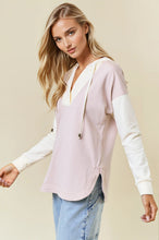 Load image into Gallery viewer, Doe &amp; Rae Colorblock Hooded Top in Oat
