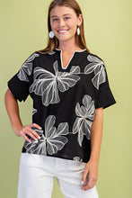 Load image into Gallery viewer, GiGio Floral Embroidered Top in Black
