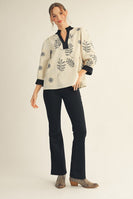 Jodifl Textured Embroidered Top in Black