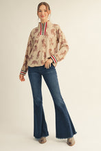 Load image into Gallery viewer, Jodifl Ribbed Knit Tiger print Top in Oatmeal
