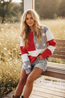 Sewn+Seen American Flag Sweatshirt in Red/Blue/White ON ORDER