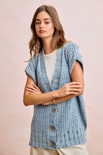 Load image into Gallery viewer, BiBi Mineral Washed Knit Boxy Cardigan in Washed Denim
