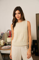 LovLov Beneath The Trail Of Soft Ruffles Bloom Knit Top in Ivory