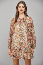 Load image into Gallery viewer, FATE Sheer Luxe Chiffon Floral Print Mini Dress in Beige Combo
