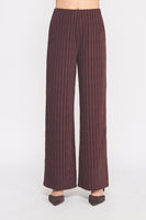 Allie Rose Fuzzy Knit Striped Pants in Currant