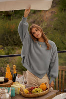 LovLov Solid Color Lightweight Fleece Sweatshirt in Grey