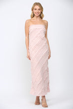 Load image into Gallery viewer, FATE Diagonal Ruffle Detail Strapless Maxi Dress in Dusty Pink
