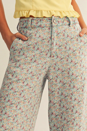 Spring Floral Printed Soft Denim Pants by LovLov