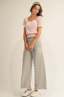 Spring Floral Printed Soft Denim Pants by LovLov