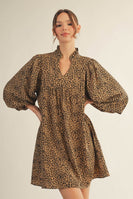 Jodifl Leopard Print Mini Dress in Taupe