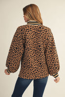 Jodifl Leopard Textured Knit Top in Toffee