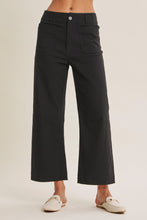 Load image into Gallery viewer, In February Seasonless Cotton Linen Stretch Straight Leg Ankle Pants in Black
