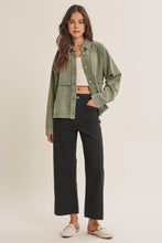 Load image into Gallery viewer, In February Seasonless Cotton Linen Stretch Straight Leg Ankle Pants in Black

