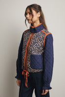 Forte Quilted Floral Jacket in Navy