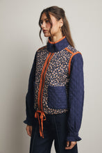 Load image into Gallery viewer, Forte Quilted Floral Jacket in Navy
