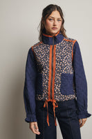 Forte Quilted Floral Jacket in Navy