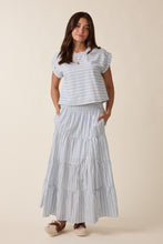 Load image into Gallery viewer, Wishlist Striped Top And Skirt Set in Blue/White ON ORDER
