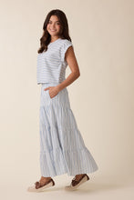 Load image into Gallery viewer, Wishlist Striped Top And Skirt Set in Blue/White ON ORDER

