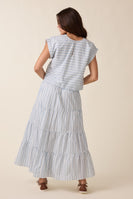Wishlist Striped Top And Skirt Set in Blue/White ON ORDER