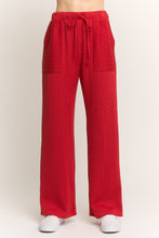 Load image into Gallery viewer, HEIMISH Textured Knit Pants in Red
