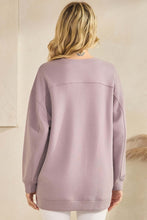 Load image into Gallery viewer, Yelete Soft Cotton Modal Long Sleeve Top With Pockets in Dusty Purple
