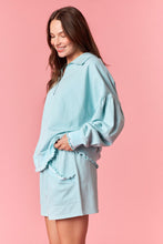 Load image into Gallery viewer, Peach Love Solid Color Wavy Stripe Hem Set in Light Blue
