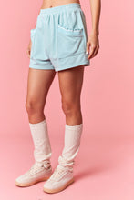 Load image into Gallery viewer, Peach Love Solid Color Wavy Stripe Hem Set in Light Blue
