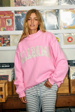 Load image into Gallery viewer, BucketList 'Alabama' Camo Embroidered Mock Neck Sweatshirt in Bubblegum Pink
