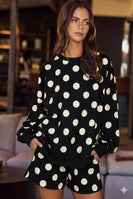 LovLov Polka Dot Lounge Set in Black