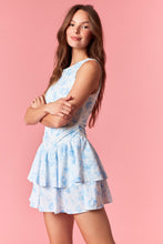 Load image into Gallery viewer, Peach Love Floral Print Fitted Romper in Light Blue
