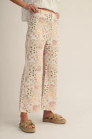 LovLov Vintage Pastel Floral Patchwork Wide Leg Pants in Floral ON ORDER