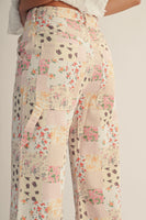 LovLov Vintage Pastel Floral Patchwork Wide Leg Pants in Floral ON ORDER