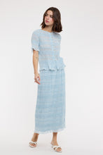 Load image into Gallery viewer, Wishlist Button-Up Peplum Top And Skirt Set in Sky

