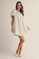 LovLov Blue Ribbon Meadow Bloom Dress in Floral