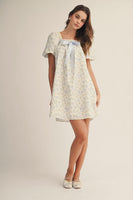 LovLov Blue Ribbon Meadow Bloom Dress in Floral