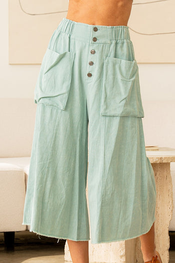 Sew in Love High Rise Cropped Wide Leg Pants in Sage