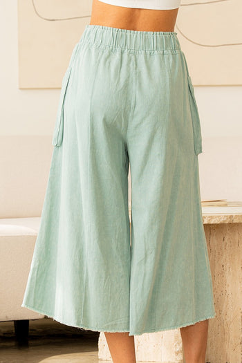 Sew in Love High Rise Cropped Wide Leg Pants in Sage