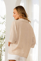 Sew in Love Boxy Striped Top in Taupe/White