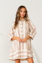 Load image into Gallery viewer, Sew in Love Vertical Striped Dress in Oatmeal/Taupe
