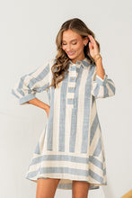 Load image into Gallery viewer, Sew in Love Vertical Striped Dress in Oatmeal/Denim
