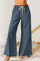 Sew in Love Wide Leg Striped Pants in Navy