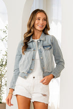 Load image into Gallery viewer, Sew in Love Denim Jacket with Pearl Mesh Detail

