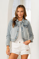 Sew in Love Denim Jacket with Pearl Mesh Detail