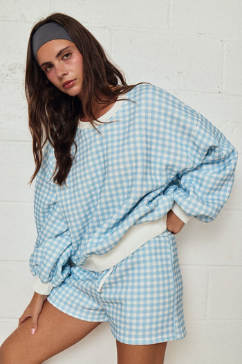 Papermoon Gingham Lounge Set in Blue